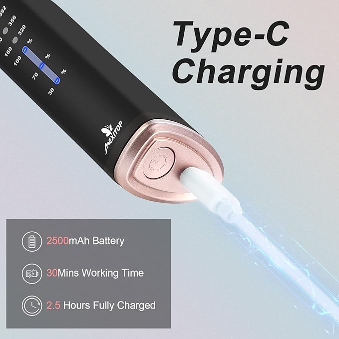 MEXITOP Cordless Hair Straightener Brush - USB Rechargeable