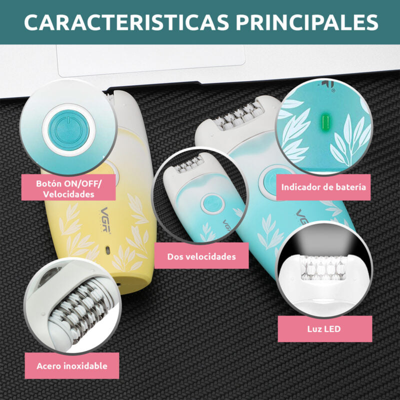 VGR V-738 Female Body Epilator 2 Speeds USB Light BuyIt.lb