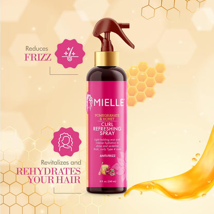 Mielle Organics Pomegranate & Honey Curl Refreshing Spray, Moisturizing Defining Mist For Thick Curly Hair Type 4 Hair, Treatment For Volume, Shine, & Frizz Control, 8-Fluid Ounces BuyIt.lb
