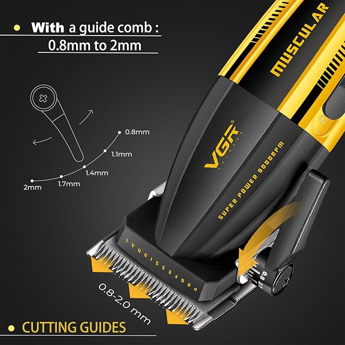 VGR 285 Fresh Fade Hair Clippers for Men, 9000RPM Professional Barber Clippers for Hair Cutting, Cordless Small Hair Trimmer Lightweight Versatile Barber Kit with 6 Magnetic Guide Combs, LED Display BuyIt.lb