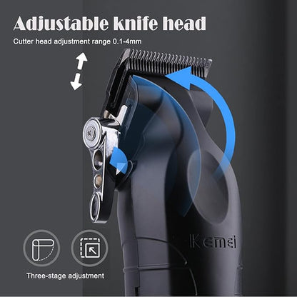KEMEI km 2296 Professional Cordless Hair Clippers for Men, Rechargeable Hair/Beard Trimmers with Base, Adjustable Haircut Machine for Stylists BuyIt.lb