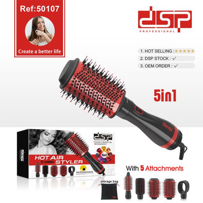 Dsp 50107 5 In 1 Rotating Air Styler Hair Brush Red