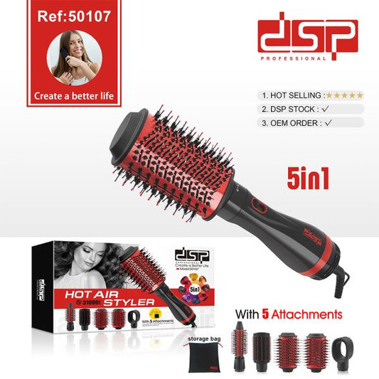Dsp 50107 5 In 1 Rotating Air Styler Hair Brush Red