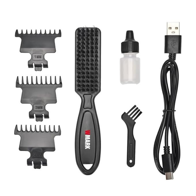 WMARK NG-1207 Rechargeable Detail Trimmer, 440C Stainless Steel and Ceramic Blade, 7500 RPM Motor, 1600mAh Lithium Battery, LED Indicator, 210 Minutes Runtime GREY
