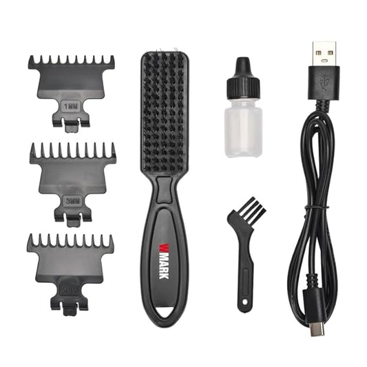 WMARK NG-1207 Rechargeable Detail Trimmer, 440C Stainless Steel and Ceramic Blade, 7500 RPM Motor, 1600mAh Lithium Battery, LED Indicator, 210 Minutes Runtime GREY