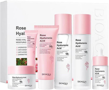 Bioaqua Rose Hyaluronic Acid Moisturizing 6 Pcs Skin Care Set