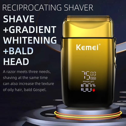 Kemei TX10 Electric Shaver with LED Display Screen Rechargeable Hair Beard Foil