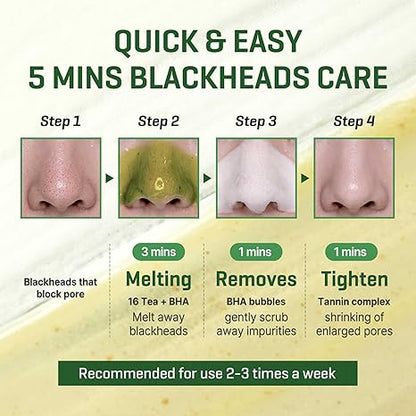 SOME BY MI Bye Bye Blackhead 30 Days Miracle Green Tea Tox Bubble Cleanser – 4.23oz, 120g – Korean Face Wash & Bubble Face Mask – Daily Blackhead-Removing Pore Minimizer for Face – Korean Skin Care