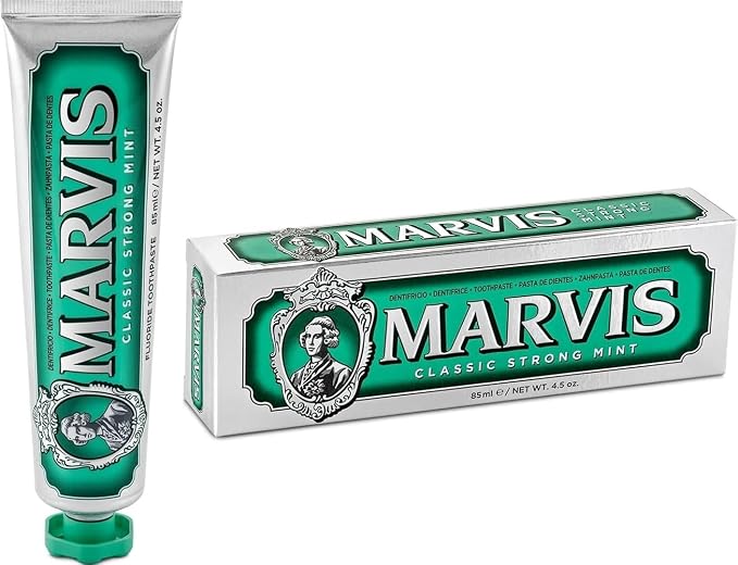 Marvis Classic Strong Mint Toothpaste, 85 ml, Sensational Flavoured Toothpaste for a Long-Lasting Freshness