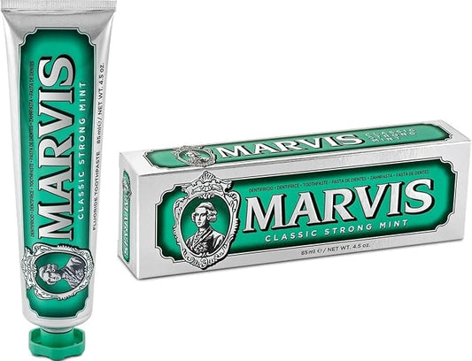 Marvis Classic Strong Mint Toothpaste, 85 ml, Sensational Flavoured Toothpaste for a Long-Lasting Freshness
