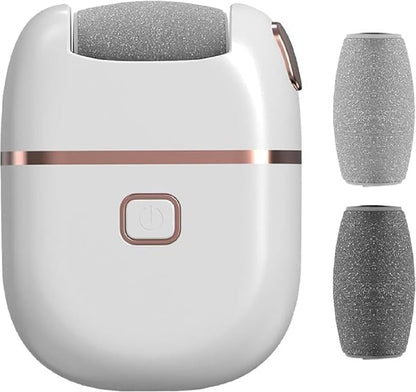 Electric Foot Callus Remover, Rechargeable Foot File Pedicure Machine with 2 Roller Heads, Soft Feet, Waterproof Pedicure Tool for Removing Dead Skin, Hard Skin & Cracked Heels for Men & Women