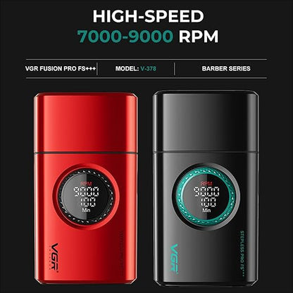 VGR Electric Shaver 378 Triple Floating Blade Aluminum 9000RPM Motor Titanium Bald Razor with LED Display