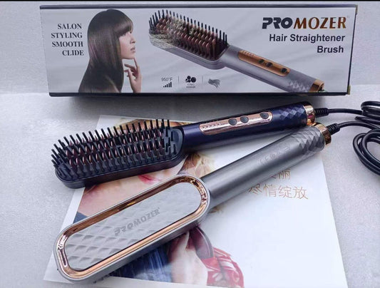 Promozer MZ-5807 Professional Hair Straightening Brush 950 Degree| Thermal Comb with Ceramic Coating and Temperature Control
