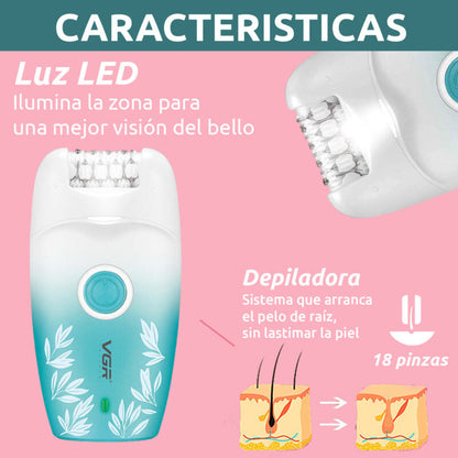 VGR V-738 Female Body Epilator 2 Speeds USB Light BuyIt.lb