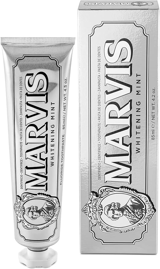 Marvis Whitening Mint Toothpaste, 1 x 85 ml Promotes Natural Whitening & Healthy Gums, Helps Remove Plaque, Prevents Tooth Decay, Lasting Freshness, Clinically Tested