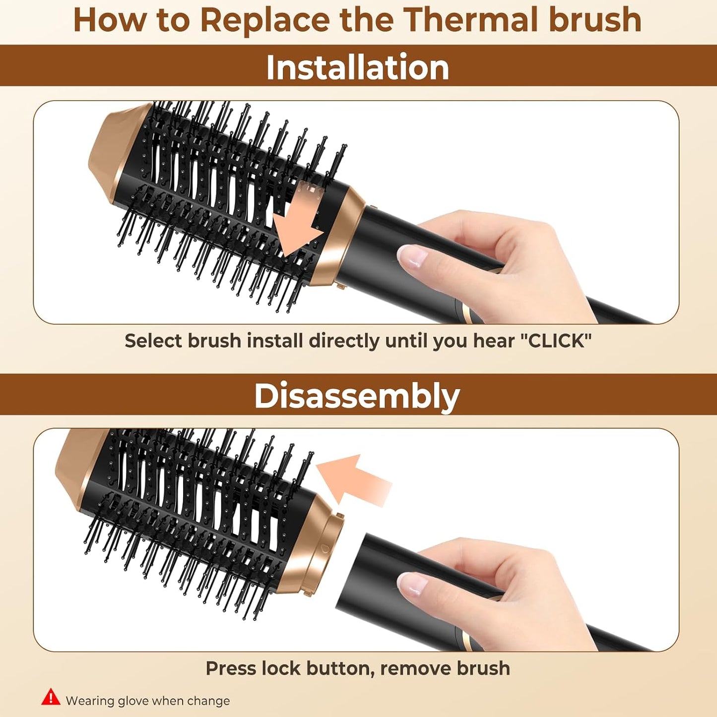 6 in 1 Hair Dryer Brush, Foldable Blow Dryer Brush Magic Styler, Detachable Airstyler Curling, Drying,Volumizing, Straightening, Negative Ionic Hair Dryer with Diffuser, Hair Styling Tools(Black)