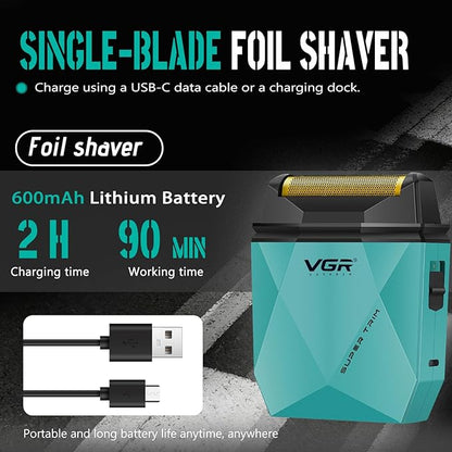 VGR 877S3 Hair Clippers for Men, Professional Hair Cutting Kit with LED Display & Charging Base, Cordless Barber Clippers with Turbo High-Speed 9000RPM Motor, All-in-One Grooming Set