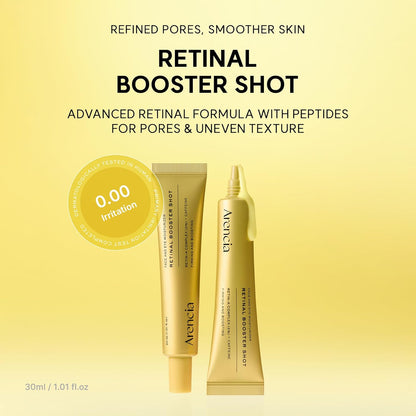 Arencia Retinal Booster Shot Serum, Firming Advanced Night Serum with Caffeine and Ectoin for Mature Skin, Pore Minimizing, WFine Lines & Wrinkles, Korean Skincare 30ml