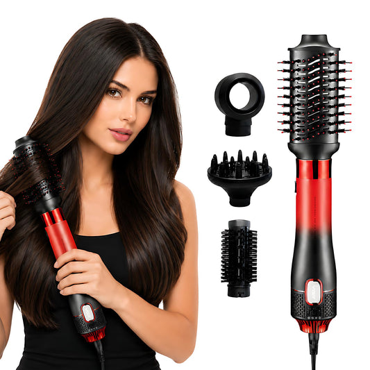 VGR V-484 Professional 1000-1100W | 4 IN 1 Hot Air Brush | 4 Styling Heads, Diffuser, Concentrator, Round & Oval Brushes | Fast Drying & Volumizing | Suitable for All Hair Types