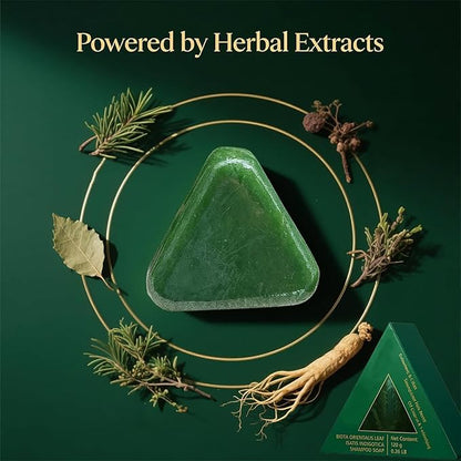Nature Triangle Shampoo Bar, Usman Grass Shampoo Bar, Natural Seven Green Soap For Hair Care Nourish, For Women & Men 2PC