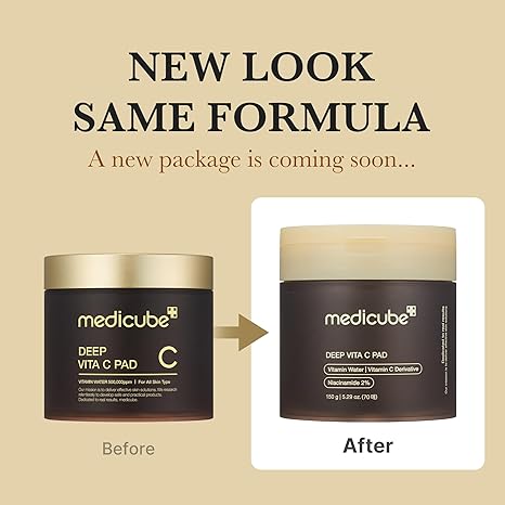 medicube Toner Pads Deep Vita C Facial Toner Pad for Uneven Skin Tone & Texture | Vitamin Water and 3 Types of Vitamin, Deeply Hydrating & Resurfacing Pad | Korean Skin