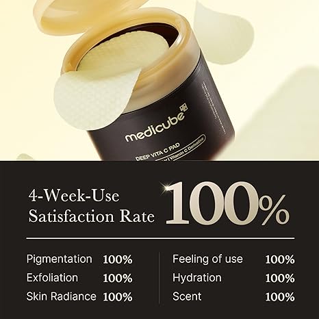 medicube Toner Pads Deep Vita C Facial Toner Pad for Uneven Skin Tone & Texture | Vitamin Water and 3 Types of Vitamin, Deeply Hydrating & Resurfacing Pad | Korean Skin