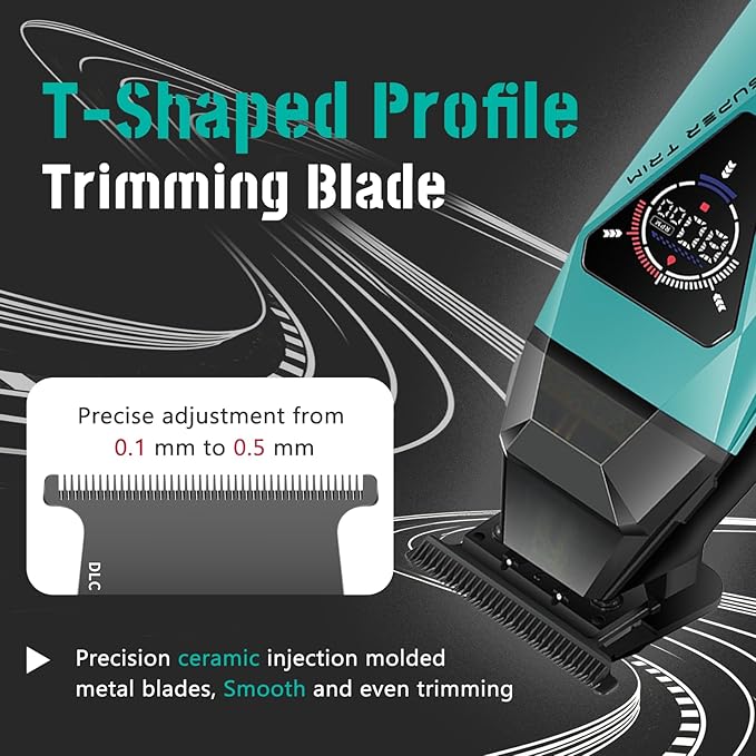 VGR 877S2 Professional Hair Clippers for Men, 2-in-1 Cordless Clipper & Trimmer Kit with 9000 RPM Motor, USB-C Rechargeable with Charging Base, LED Display for Barbers and Home Use,