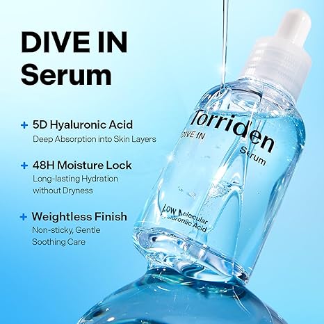 Torriden DIVE IN Hyaluronic Acid Serum for Deep Hydration | Korean K-Beauty Glass Skin Plump Glow | Lightweight Fast-Absorbing Face Serum 50ml