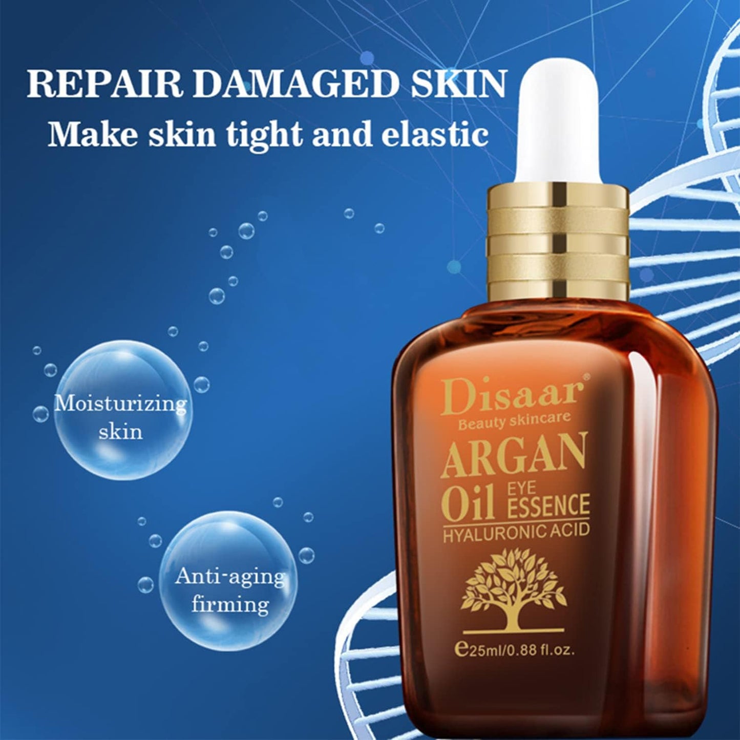 DISAAR BEAUTY Argan Oil Eye Essence Hyaluronic Acid Anti-Wrinkle Anti-Aging Remove Eyes Pouch 25ml/0.88fl.oz