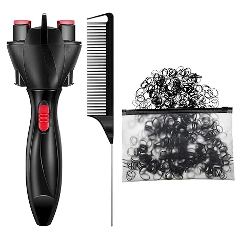 Automatic Hair Braider, Tail Comb & Electronic Braiding Machine - Roller Styling Tool for Tangling