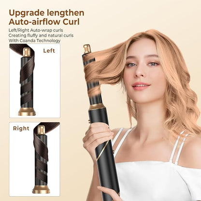 6 in 1 Hair Dryer Brush, Foldable Blow Dryer Brush Magic Styler, Detachable Airstyler Curling, Drying,Volumizing, Straightening, Negative Ionic Hair Dryer with Diffuser, Hair Styling Tools(Black)