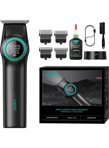 Professional Rechargeable Metal Cordless Hair Clipper With LED Display V-977 BuyIt.lb