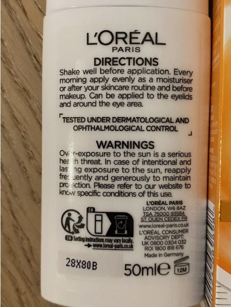 L'Oréal Paris Revitalift Clinical Vitamin C UV Fluid SPF 50+ Moisturiser 50ml