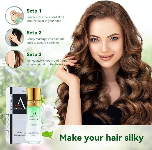 VIYA Hair Serum Brazilian Protein Hair Serum Containing Keratin Collagen and Protein Hair Oil Controls frizz, Smoothens Rough Ends and Adds Instant Shine For Frizzy Hair 100ml