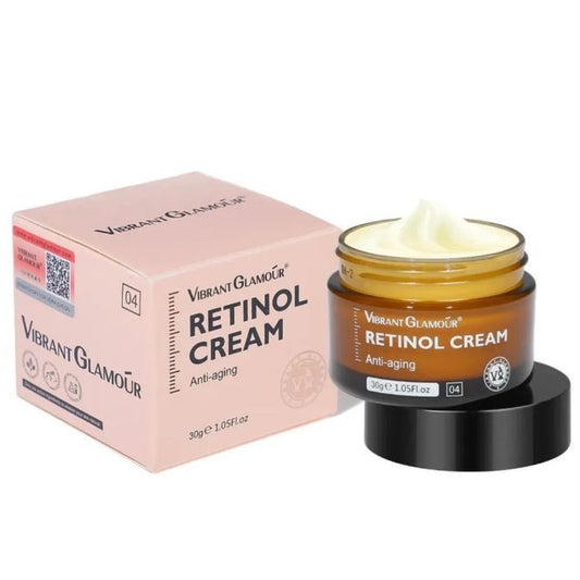 Vibrant Glamour Retinol Cream 30g  Vibrant Glamour Retinol Cream is specially formulated to improve the skin's appearance and combat signs of aging. It features an effective concentration of pure retinol, known for its skin-renewing