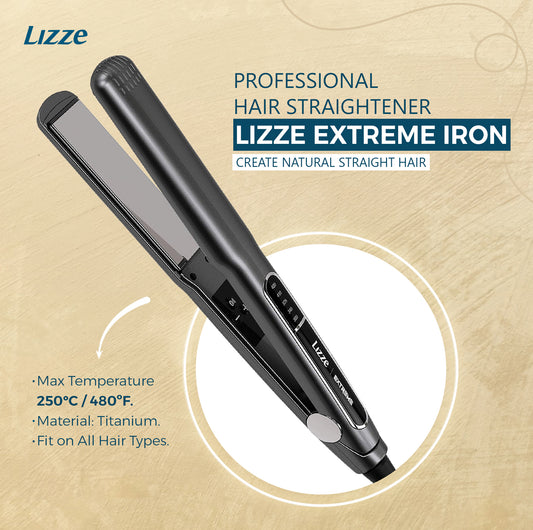 Lizze Extreme Professional Hair Straightener | Original Nano Titanium Technology Straightens Dry, Frizzy Hair Curls | 250 Deg. C. 480f - 110 Volts Beauty & Professional Care