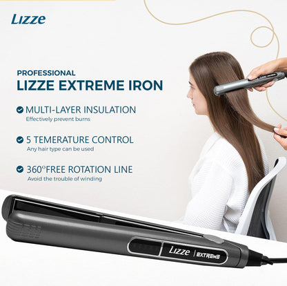 Lizze Extreme Professional Hair Straightener | Original Nano Titanium Technology Straightens Dry, Frizzy Hair Curls | 250 Deg. C. 480f - 110 Volts Beauty & Professional Care