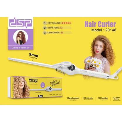 DSP 20148 Curling Iron – 9mm tube with digital display up to 750°F
