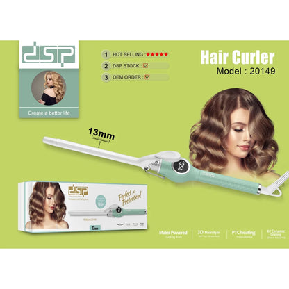 DSP 20149 Curling Iron – 19mm tube with digital display up to 750°F