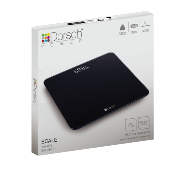 Dorsch power scale packaging on a white background
