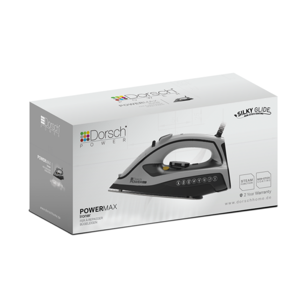 Dorsch PowerMax iron packaging on a white background