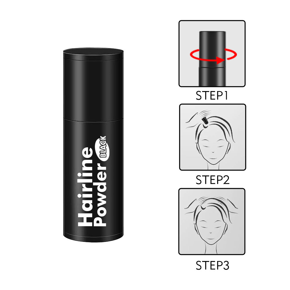 Disaar Black Waterproof Hairline Shadow Powder Stick Decorate Natural Coverage Long-Lasting Makeup Hair Line Styling Powder