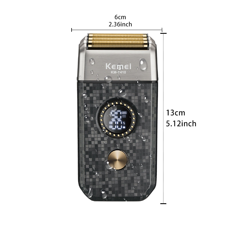 Kemei Rechargeable Cordless Men's Triple Reciprocating Blade Shaver Beard Trimmer Facial Care Multifunction Powerful Trimmer KMT410