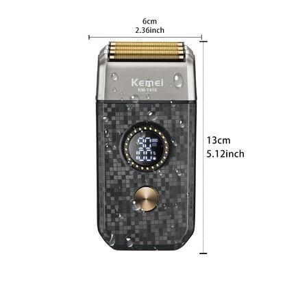 Kemei Rechargeable Cordless Men's Triple Reciprocating Blade Shaver Beard Trimmer Facial Care Multifunction Powerful Trimmer KMT410