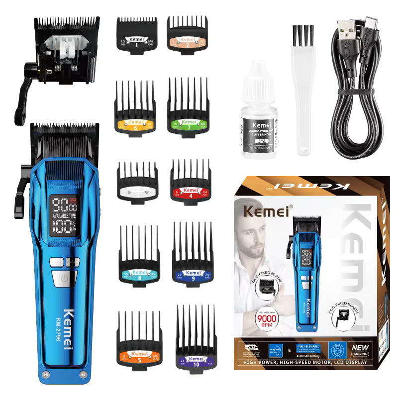 KEMEI km-2796 Hair Trimmers Clippers Professional Cordless 4600mah Lasting Rechargeable Hair Trimmers Clippers