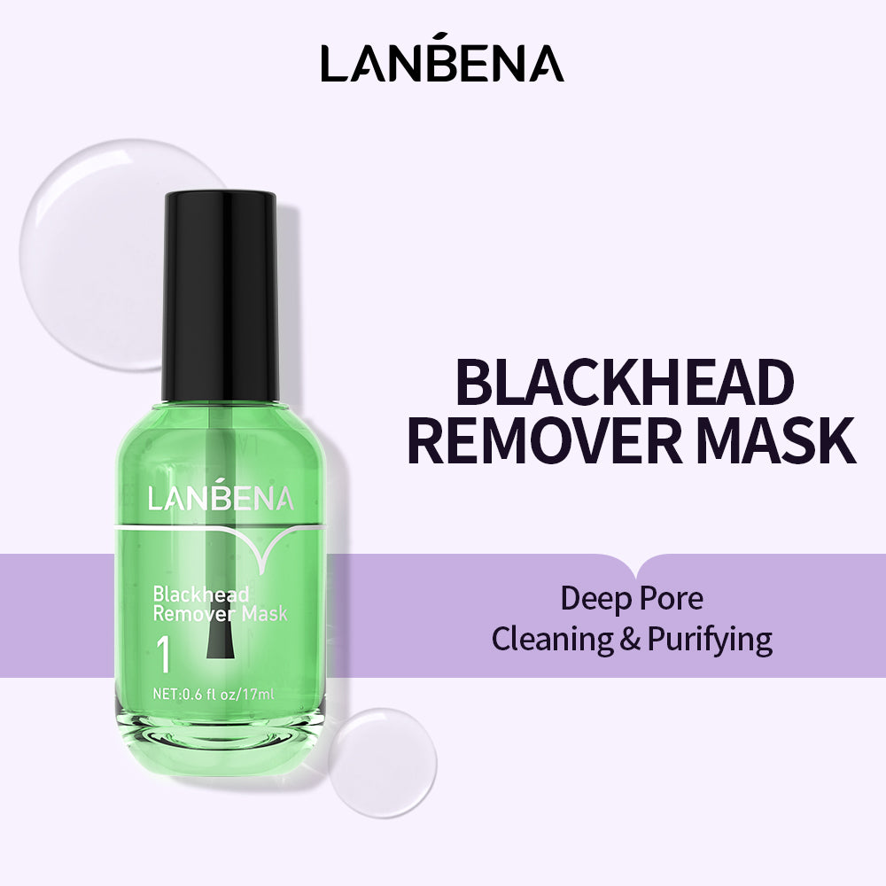 Lanbena Plants Pore Peel off Mask Blackhead Remover Nose Strips Black Head Remover Pore Cleaning Strip Blackhead Nose Strips
