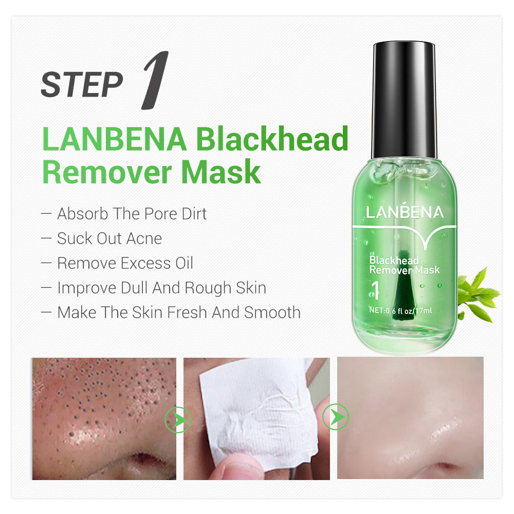 Lanbena Plants Pore Peel off Mask Blackhead Remover Nose Strips Black Head Remover Pore Cleaning Strip Blackhead Nose Strips