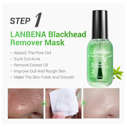 Lanbena Plants Pore Peel off Mask Blackhead Remover Nose Strips Black Head Remover Pore Cleaning Strip Blackhead Nose Strips