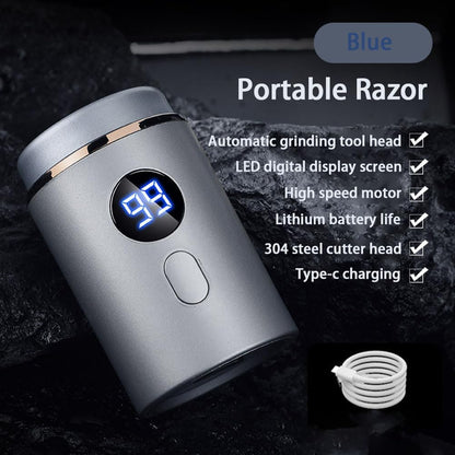 Mini Portable Electric Shaver, 2025 Upgrade Men's Portable Mini Travel Shaver, USB Rechargeable Ipx-7 Waterproof Electric Razor for Car, Travel