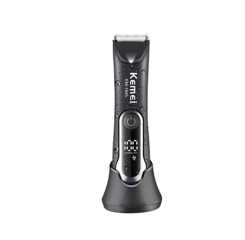 KEMEI km-1845 Rechargeable Electric Body Hair Clipper Trimmer Waterproof Groin Pubic Private Part Electric Shaver With Light